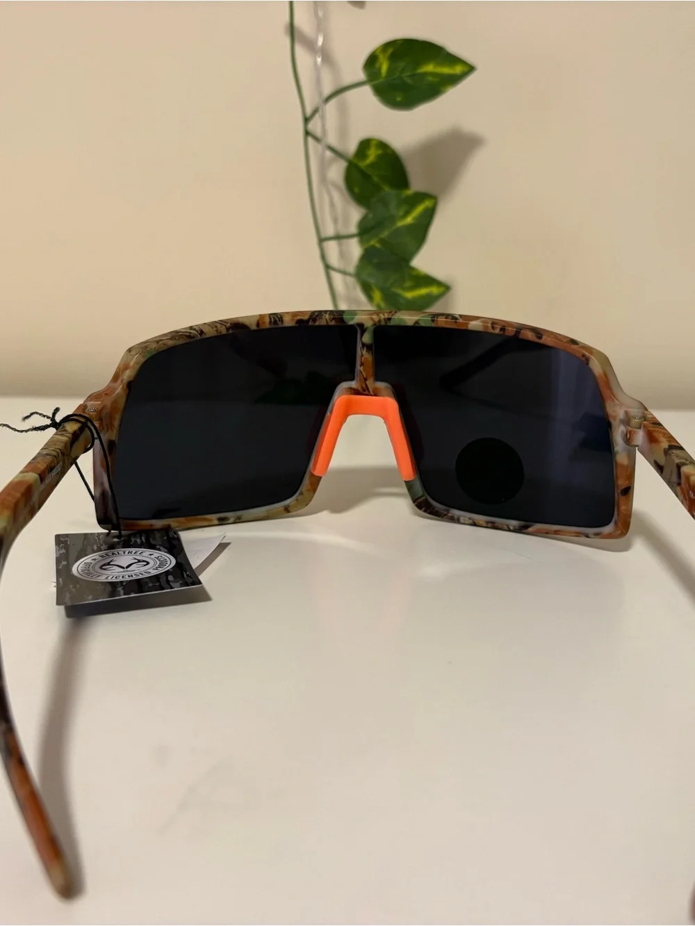 Realtree Camouflage Shield Sunglasses with Black Lenses